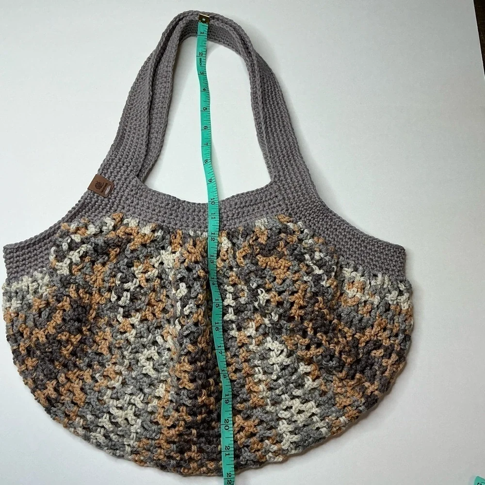 Large Crochet Mesh Market Bag Cotton and Acrylic Handcrafted‎ Handmade Reusable